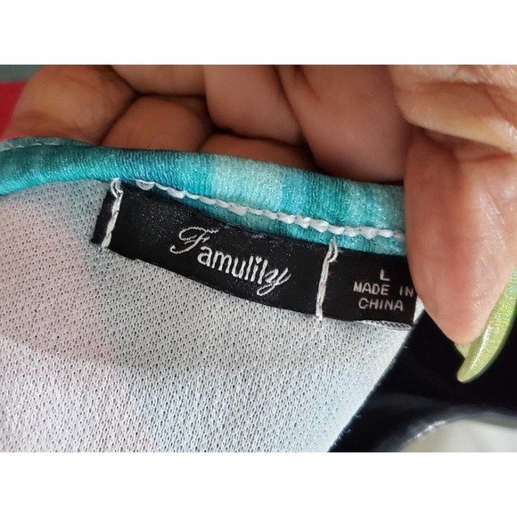 Famulily Women's Pink & Blue 100% Polyester V-Neck 3/4 Sleeve Casual Romper L - Picture 8 of 11